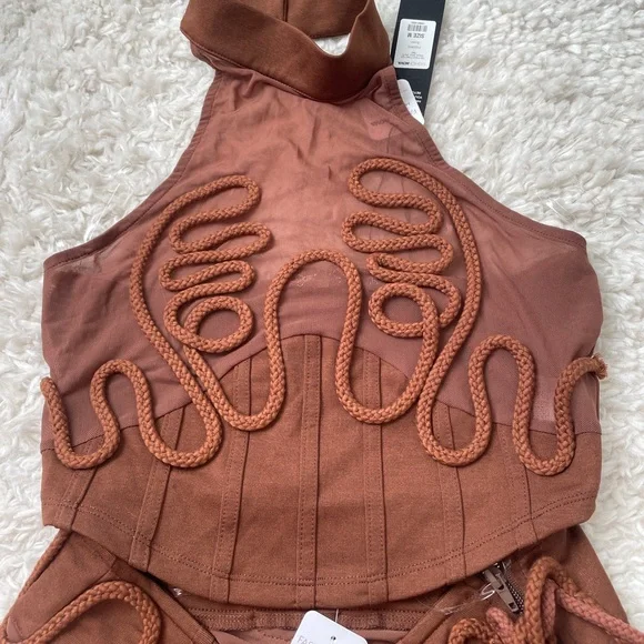 Fashion Nova Brown Mini Skirt Set - Picture 8 of 14